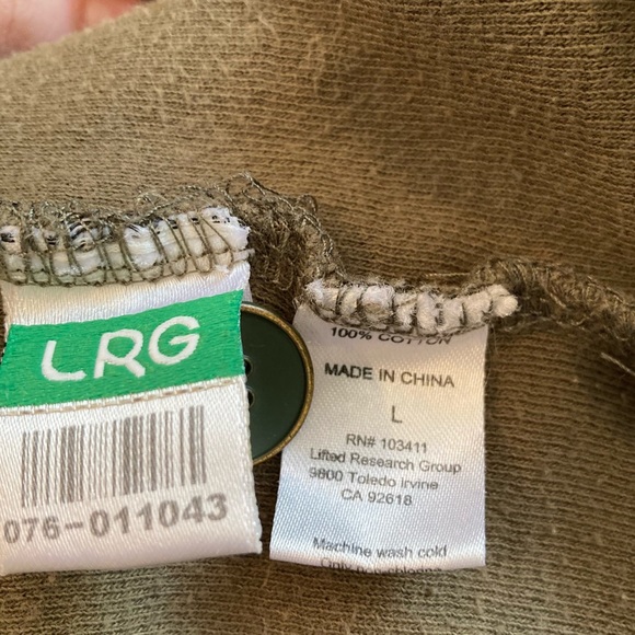 [LRG] Tanzanita Rasta Button Down 420 Embroidery Cotton Cardigan Sweater size L - Picture 12 of 13